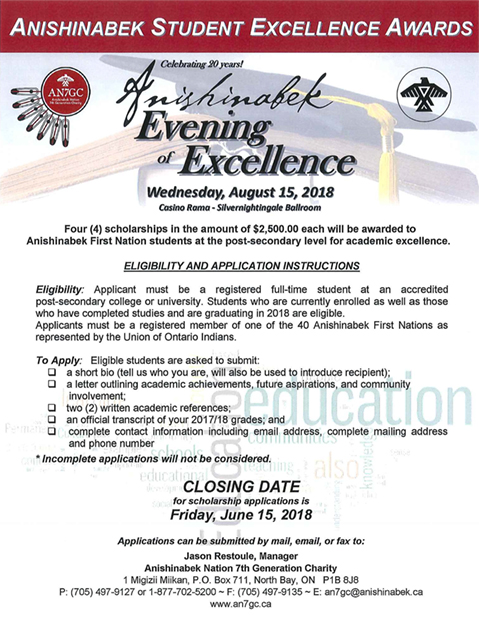 2018 ANISHINABEK STUDENT EXCELLENCE AWARDS