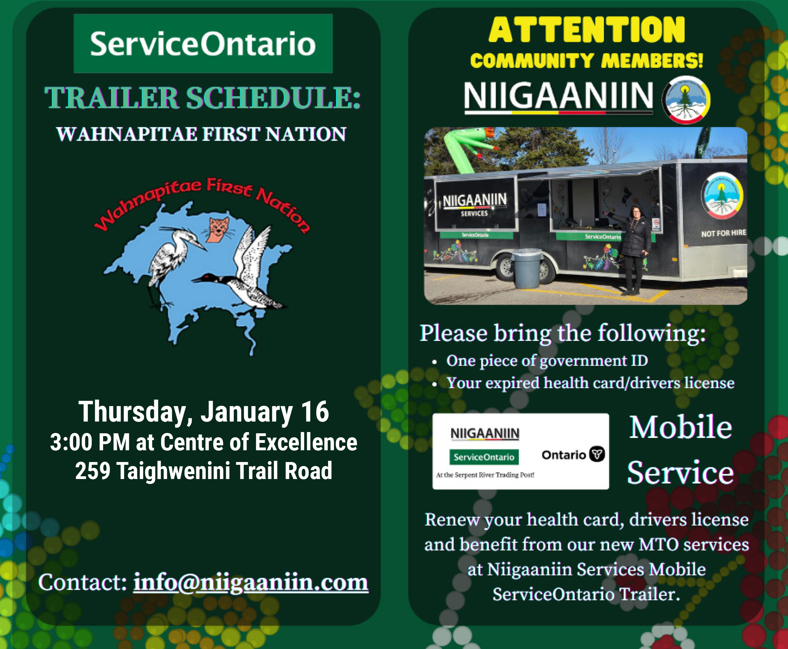 Service Ontario Mobile Office Visit