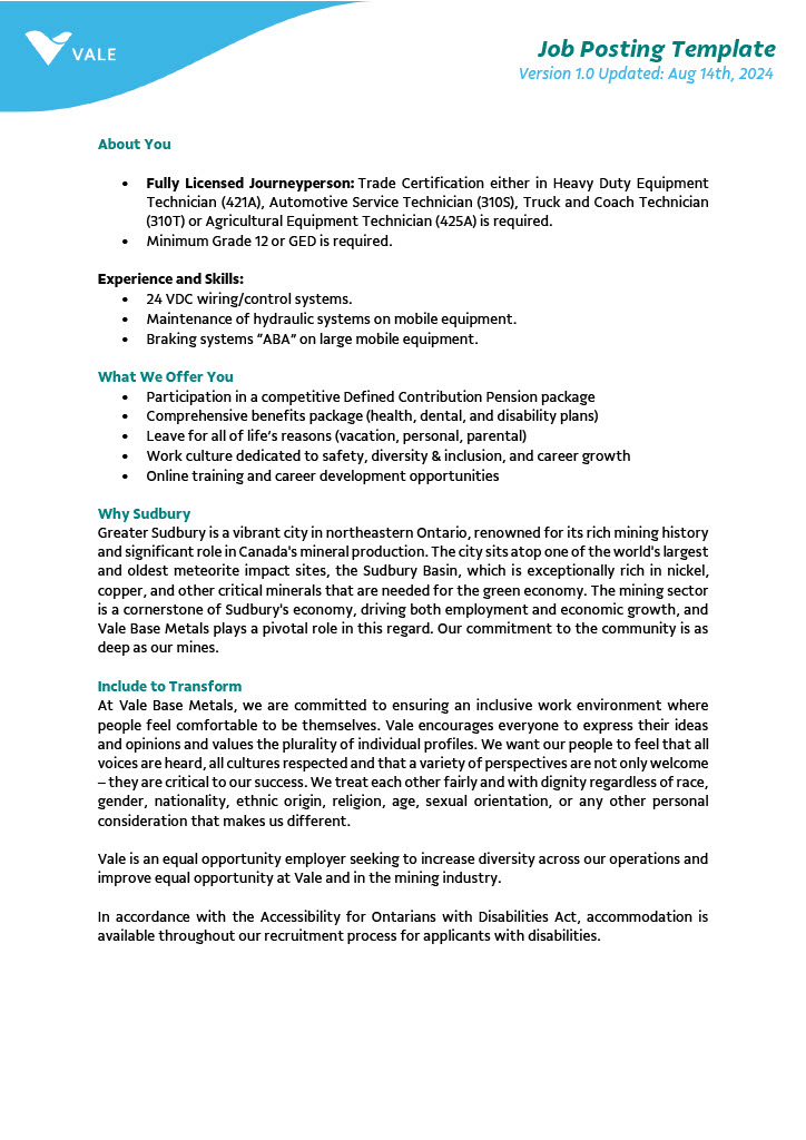 HDET Stobie Job Posting Template Last Updated May 2025 P1