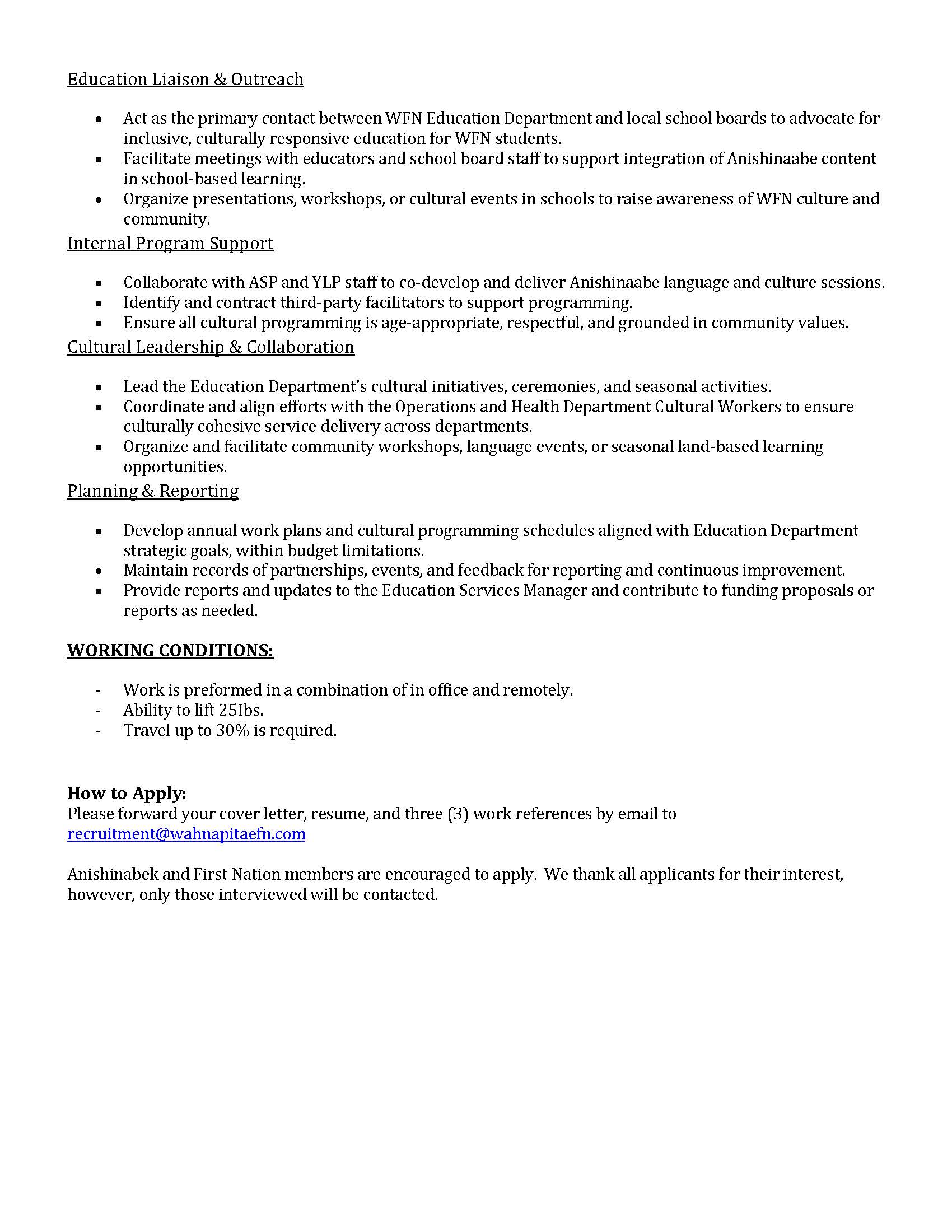 Indigenous Education and Outreach Coordinator Page 2