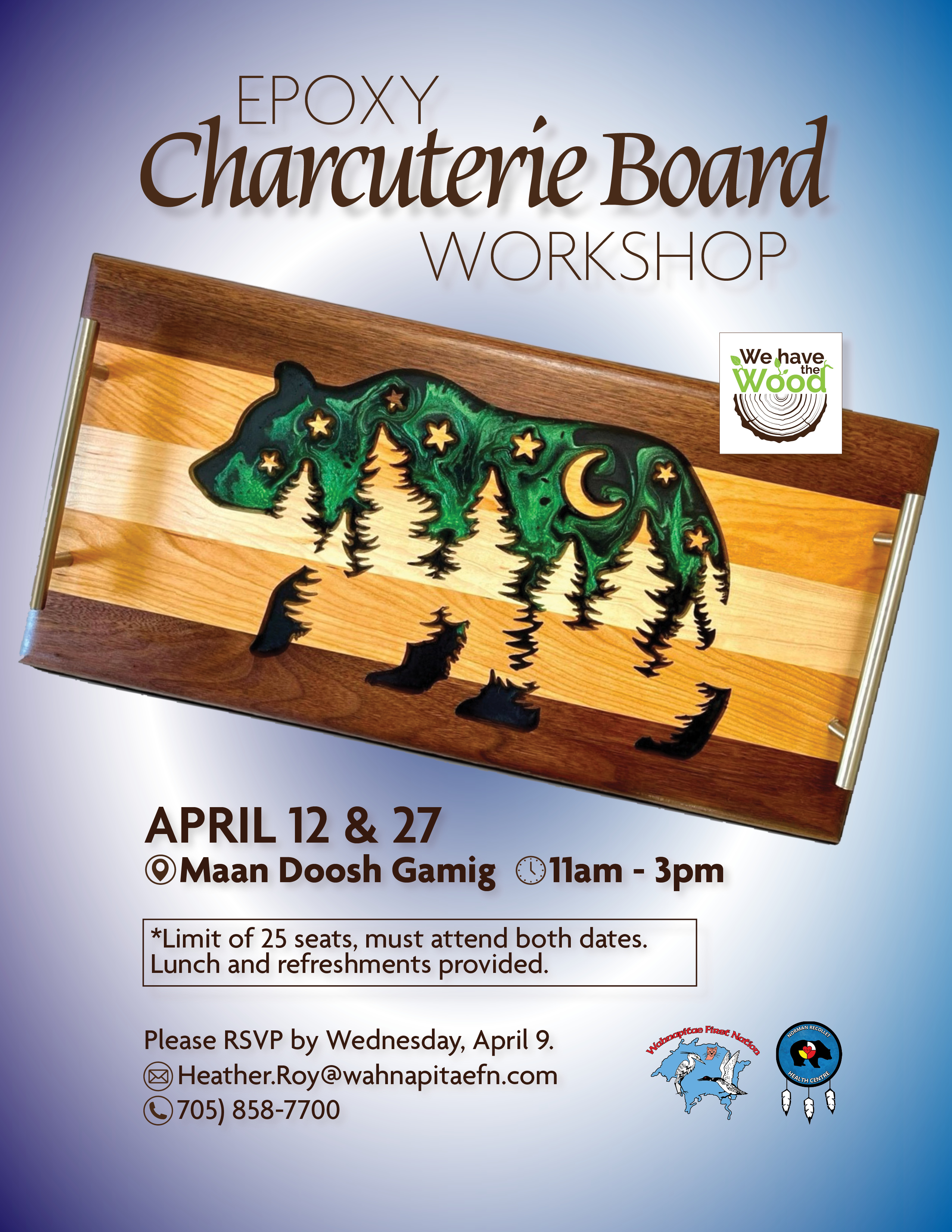 Epoxy Charcuterie Board Workshop - We have the Wood