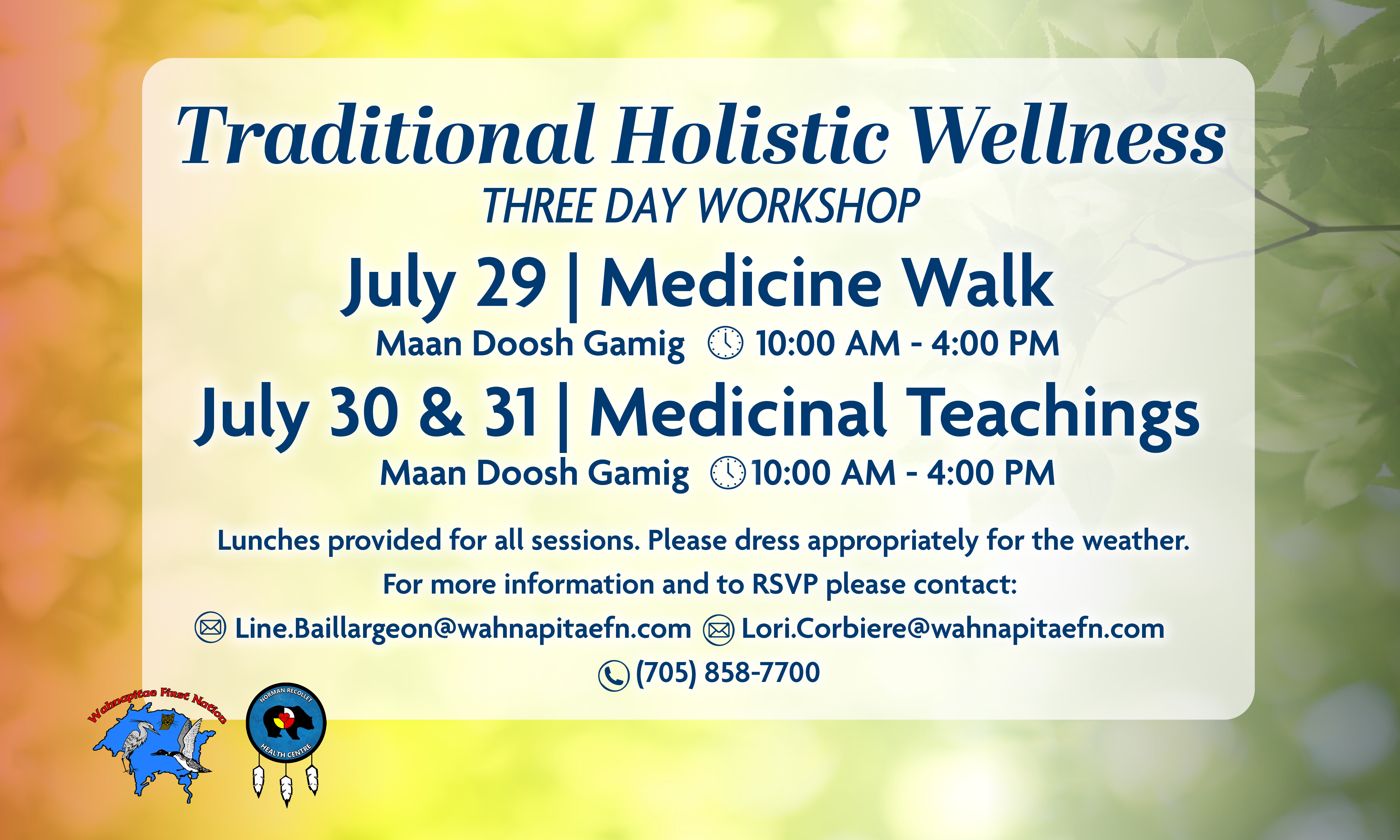 Three Day Workshop: Traditional Holistic Wellness