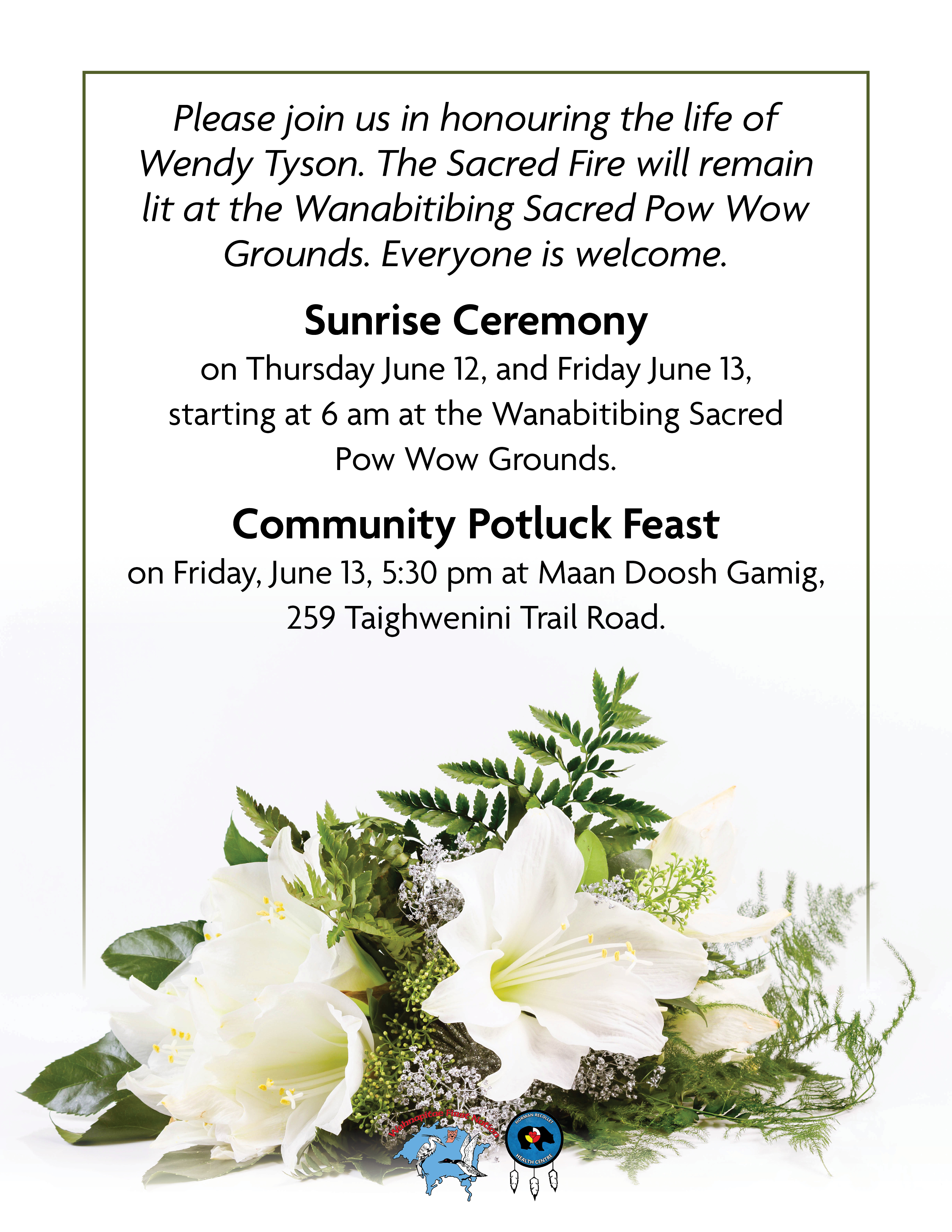 Community Potluck: Honouring Wendy Tyson