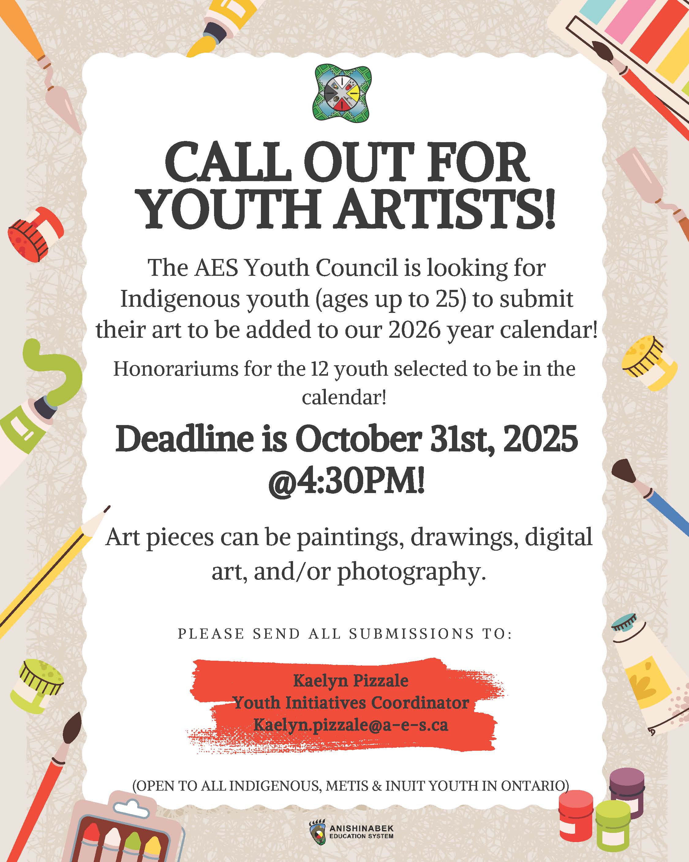 AES Callout for Youth Artists - Submission Deadline