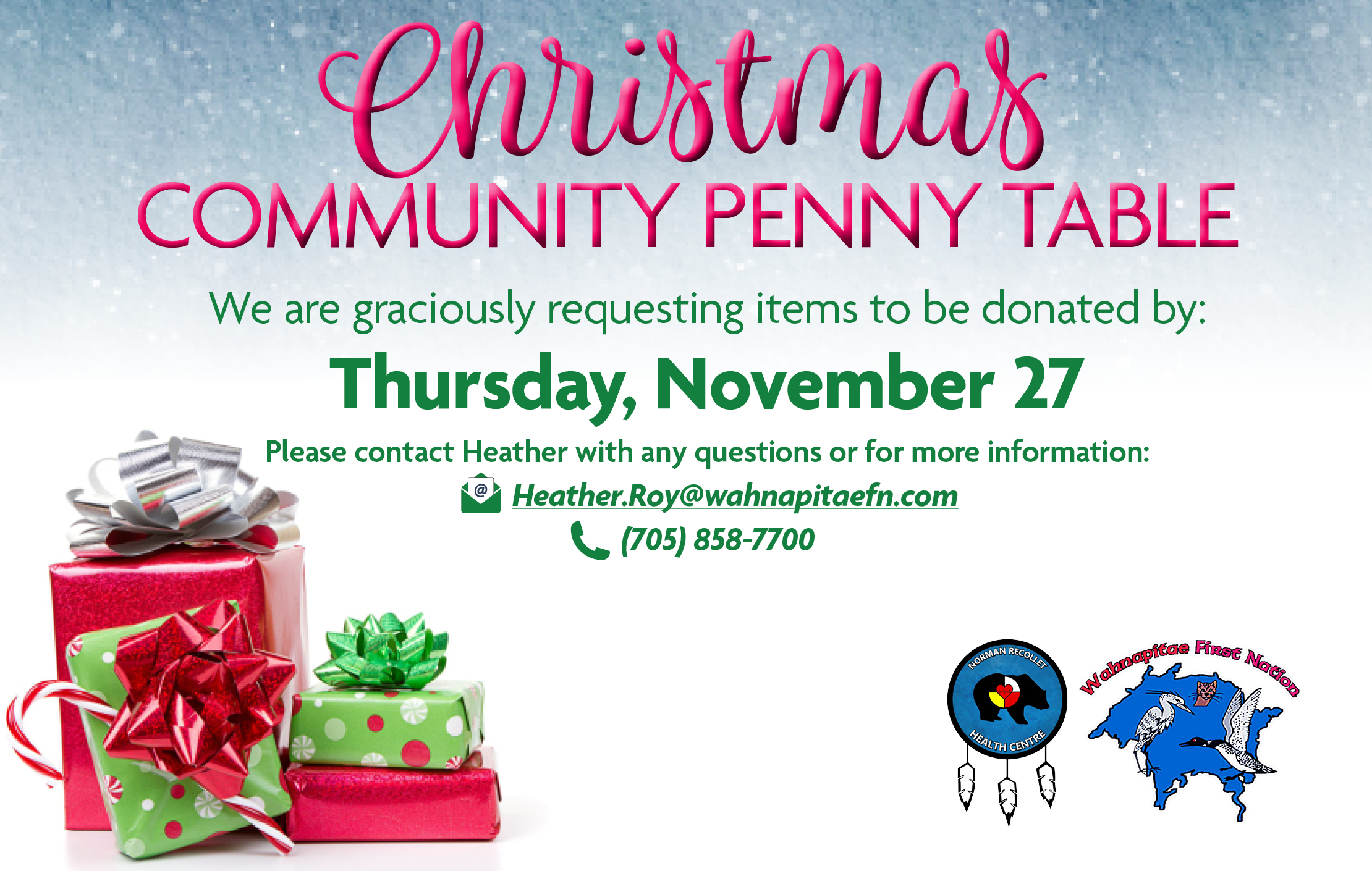 Christmas Community Penny Table - Item Donations