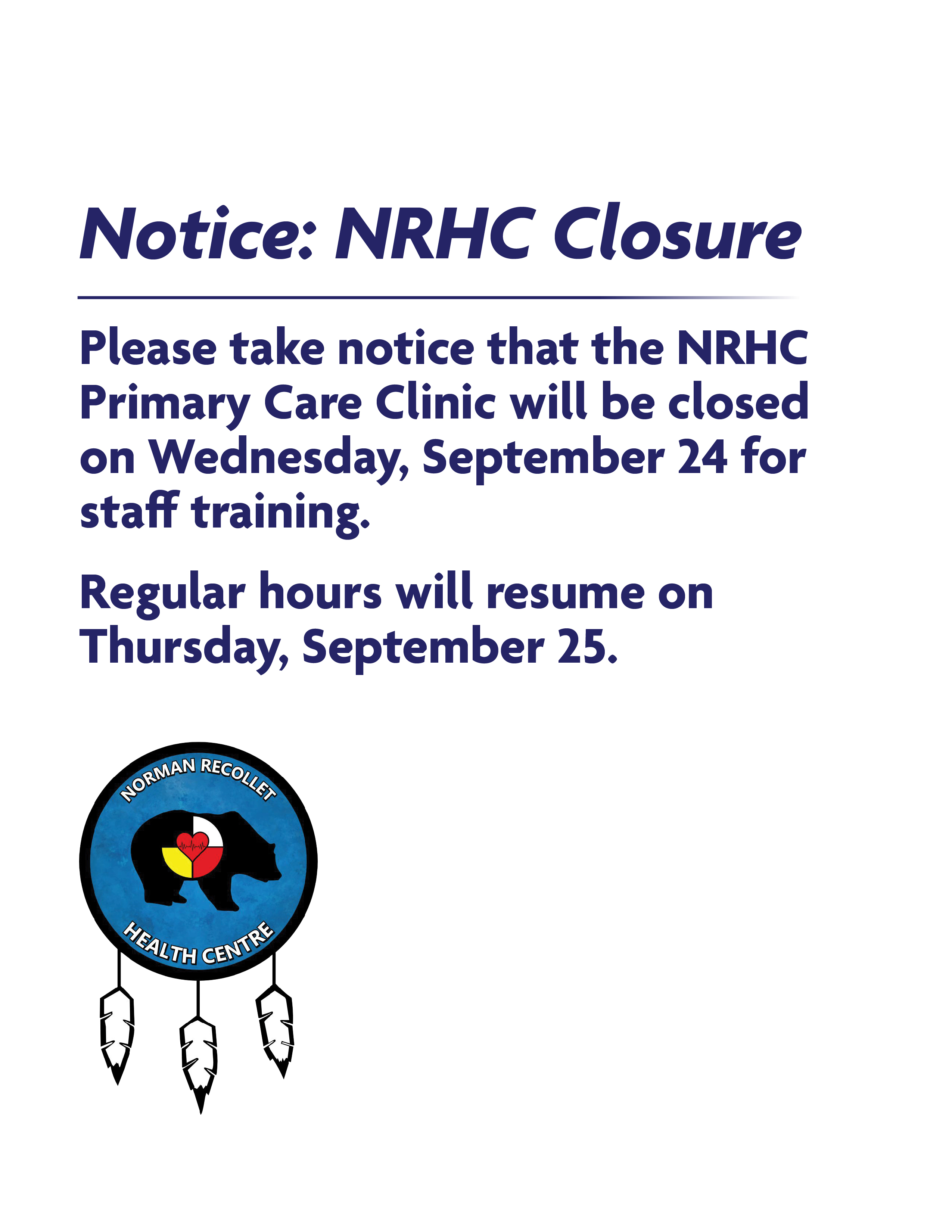 notice nrhc closed