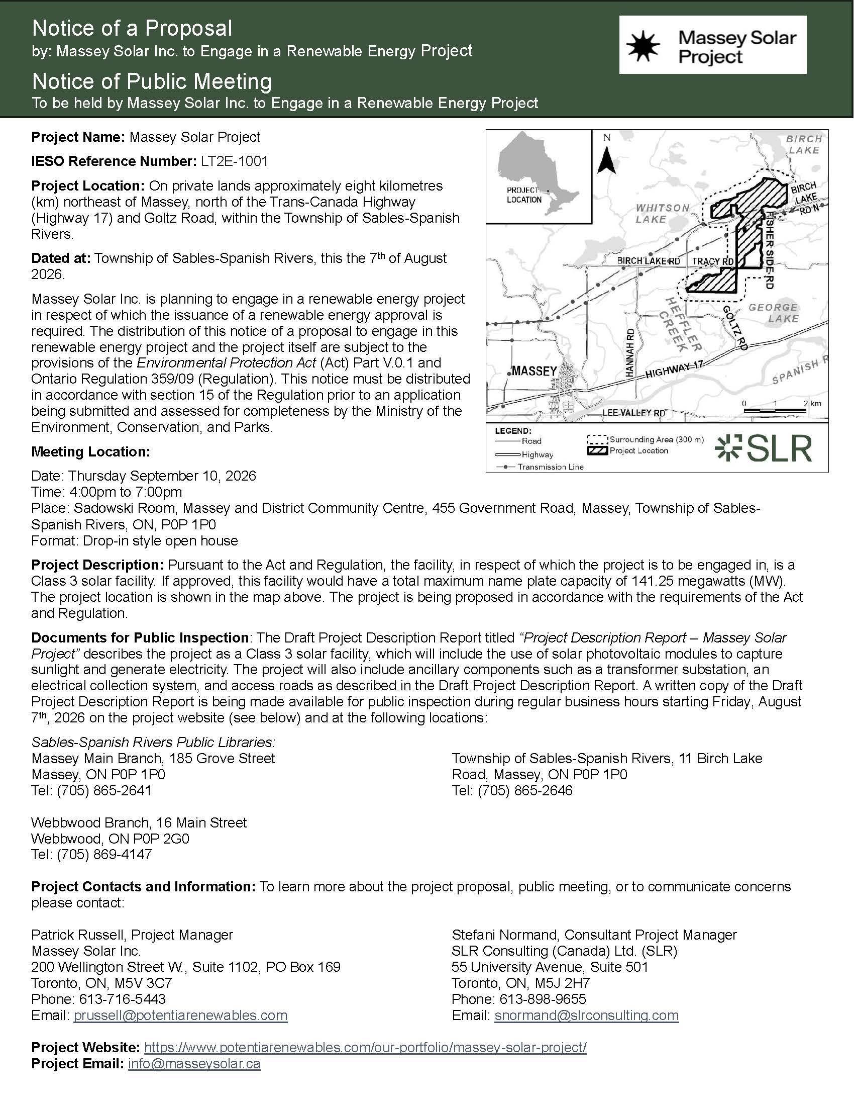 Final Notice Massey Solar Project Aug 7 2026 2