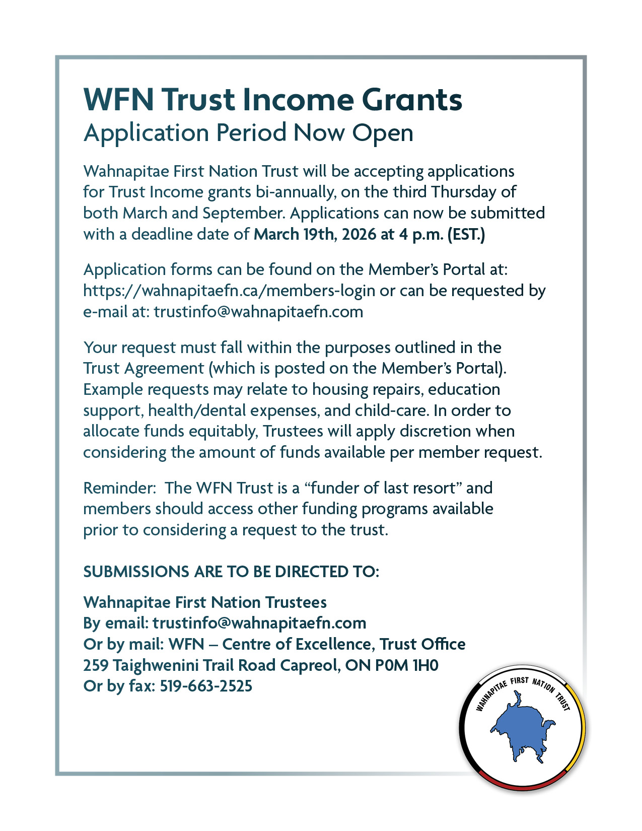 wfn trust income applications open jan2026 1